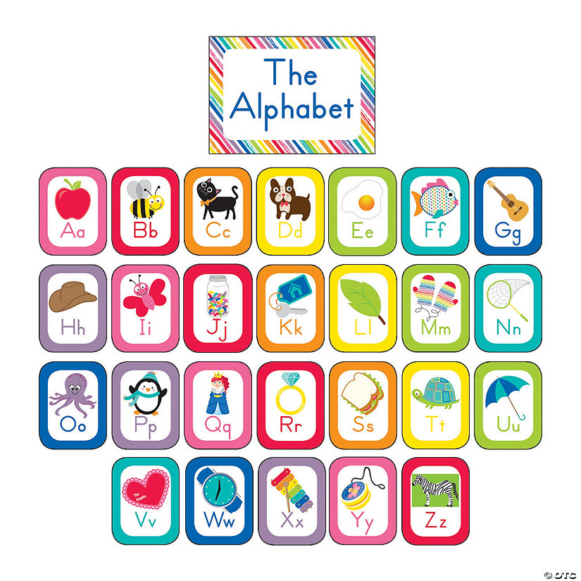 Schoolgirl Style&#8482; Just Teach Alphabet Cards Bulletin Board Set - 27 Pc. Image