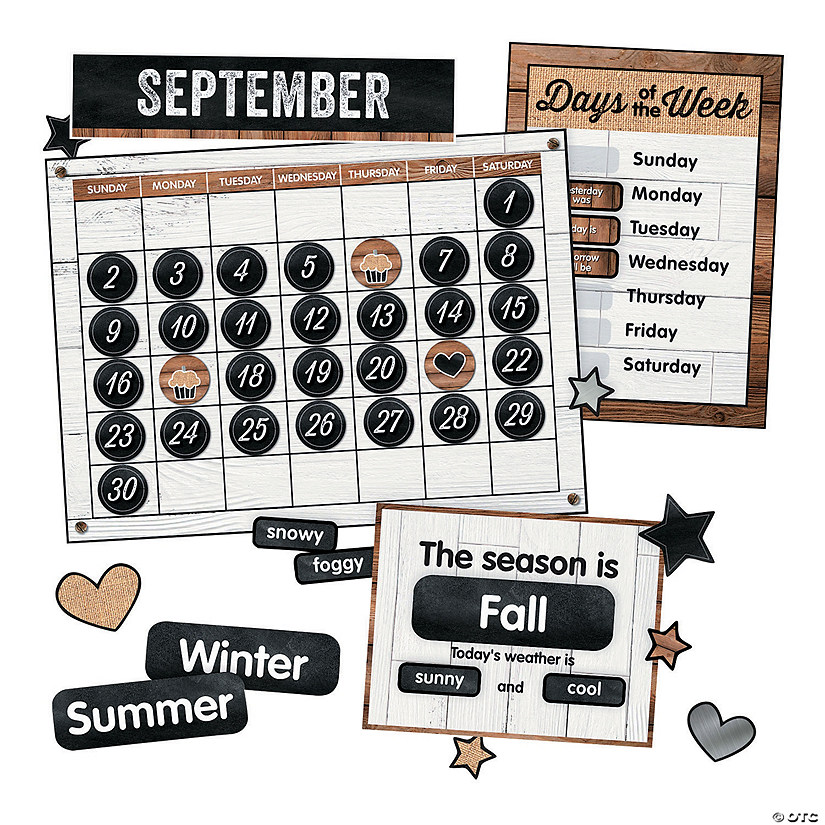 Schoolgirl Style&#8482;<sup> </sup>Industrial Chic Calendar Bulletin Board Set - 95 Pc. Image