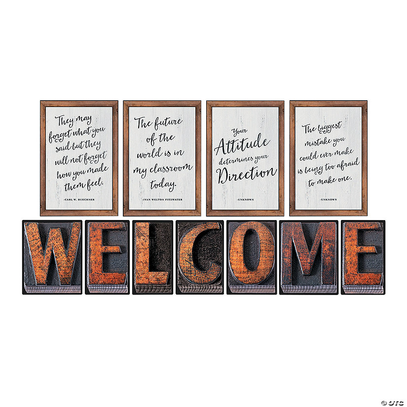 Schoolgirl Style&#8482;<sup> </sup>Industrial Chic Welcome Bulletin Board Set - 11 Pc. Image