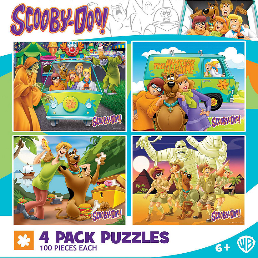 Scooby-Doo! 4-Pack 100 Piece Jigsaw Puzzles Image
