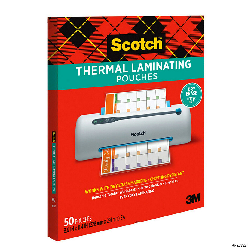 Scotch Dry Erase Thermal Laminating Pouches 50 Count Oriental Trading