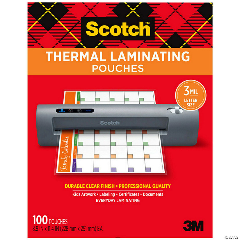 Scotch Thermal Laminating Pouches, 3 mil Size, Pack of 100 Image