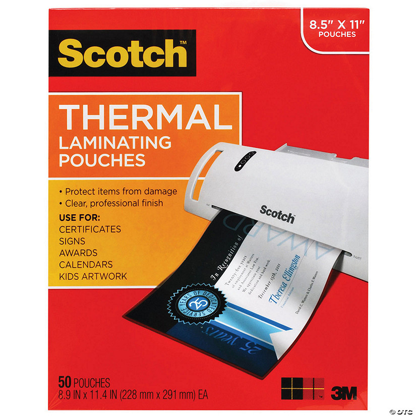 Scotch Thermal Laminating Pouches, Letter Size, Pack of 50 Image