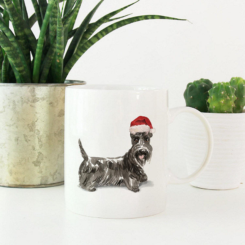 Scottish Terrier Santa Hat Ceramic Mug Image