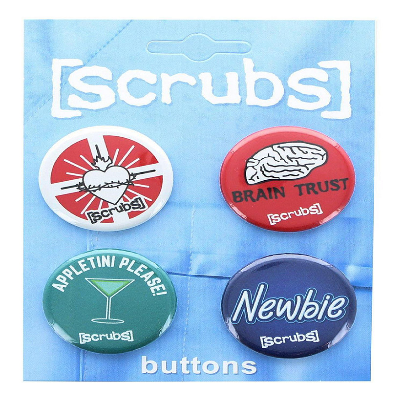 Scrubs 1.25 Inch Collectible Button Pins - Set of 4 Image