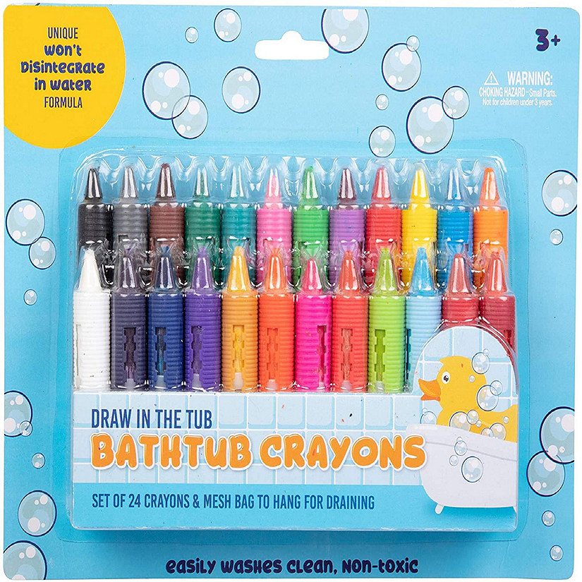 SCS Direct Bath Crayons Super Set with Bathtub Mesh Bag 24 Piece Image