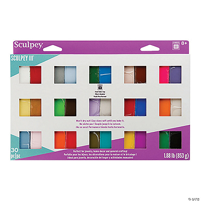 Sculpey III Oven-Bake Clay 1oz 30/Pkg-Assorted Colors Image