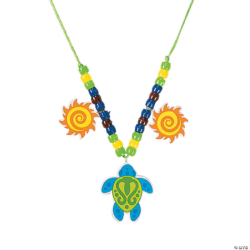 Sea Turtle Beaded Necklace Craft Kit - Makes 12 Image