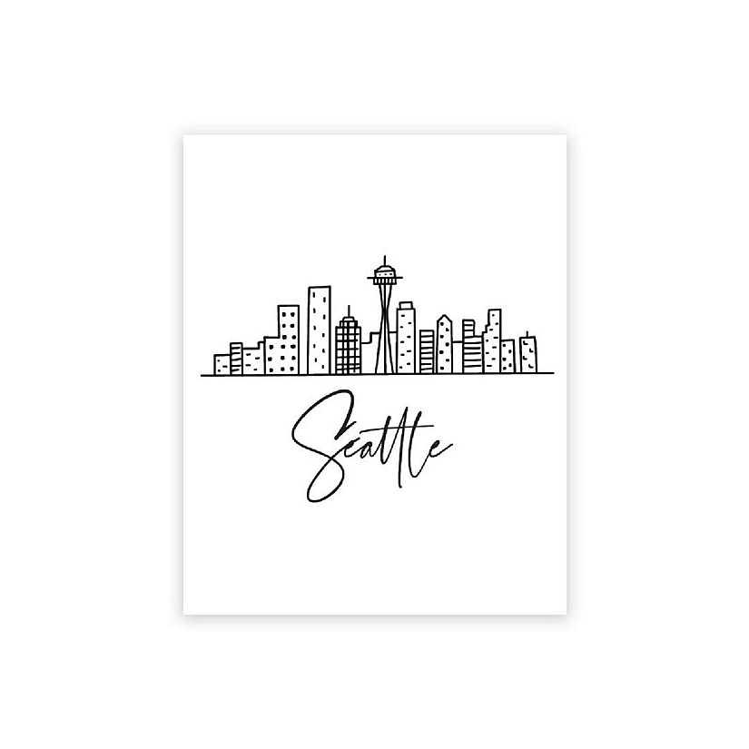 Seattle Skyline BW 16x20in 1-Pack Image