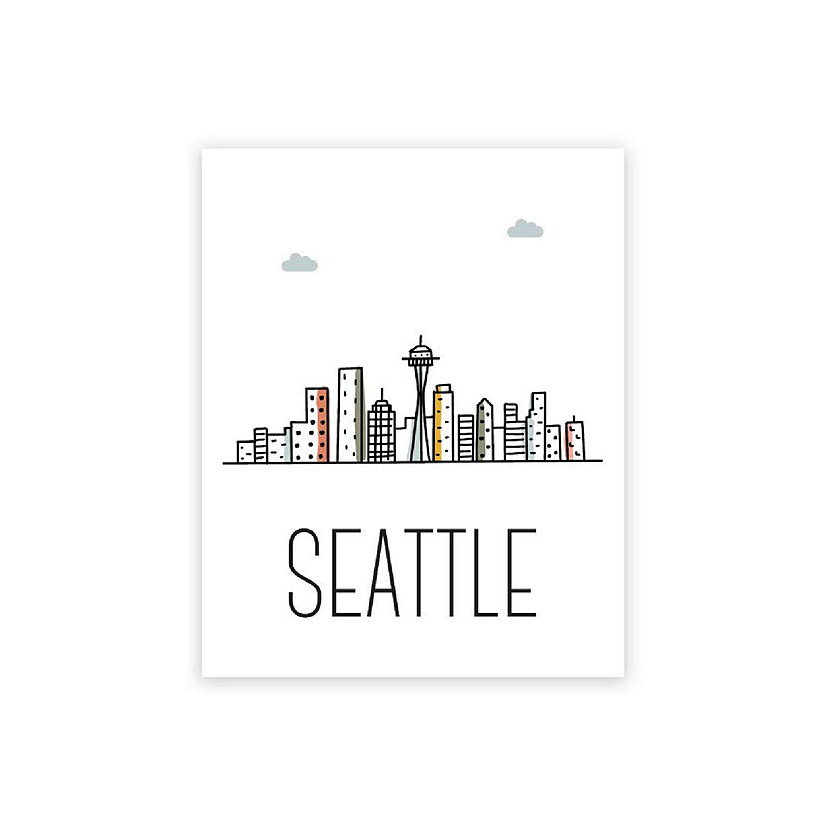 Seattle Skyline Color 16x20in 1-Pack Image