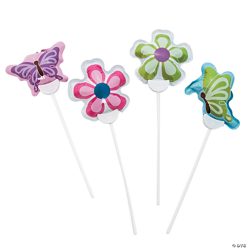 Self-Inflating Butterflies & Flowers Mylar Balloons - Discontinued