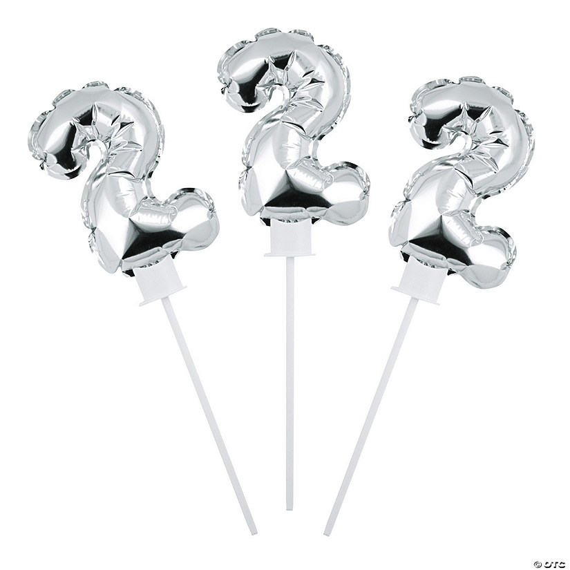 Self-Inflating Number 2 6" Mylar Balloons - 6 Pc. Image