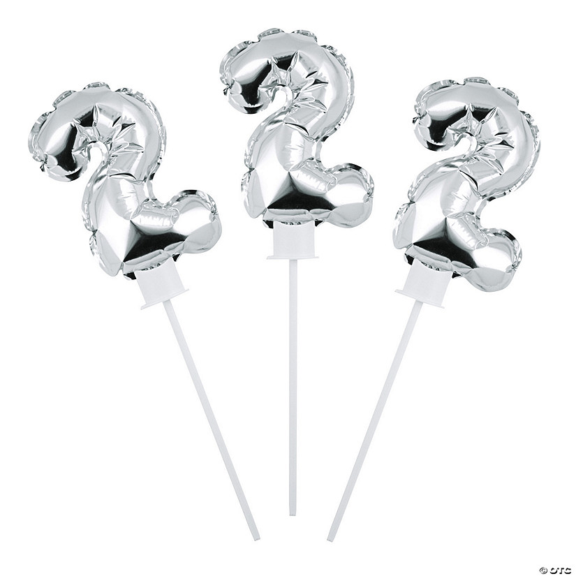 Self-Inflating Number 2 6&quot; Mylar Balloons - 6 Pc. Image
