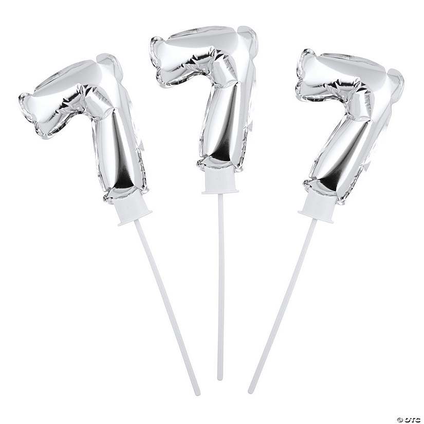 Self-Inflating Number 7 6" Mylar Balloons - 6 Pc. Image