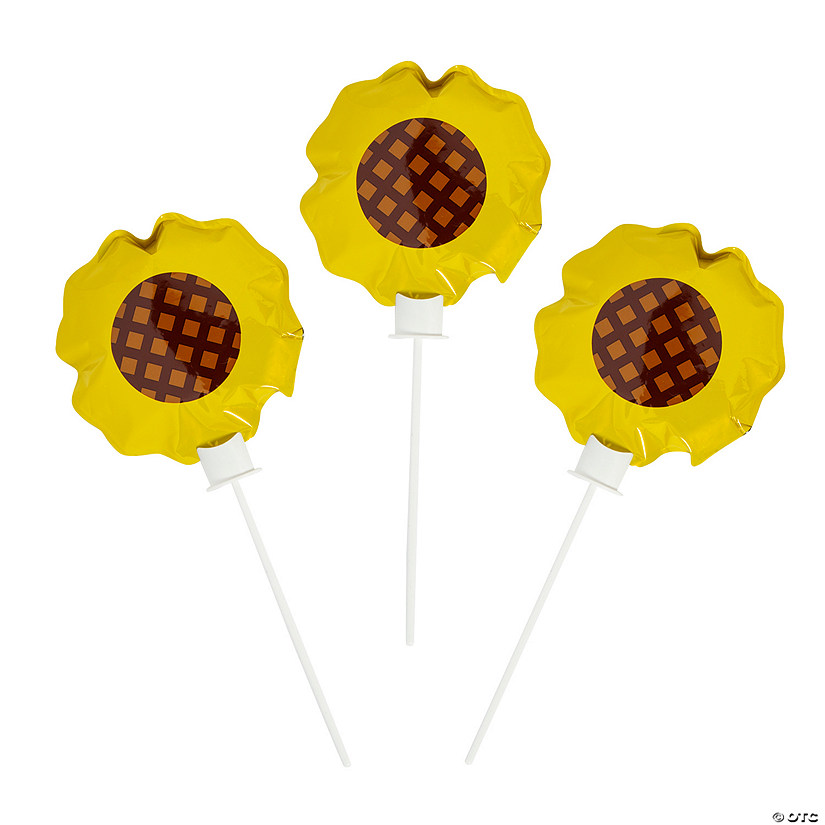 Self-Inflating Sunflower Mylar Balloons - 6 Pc. Image