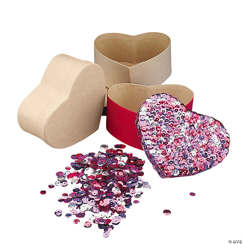Sequin Hearts Box Craft Kits - Makes 12 Image