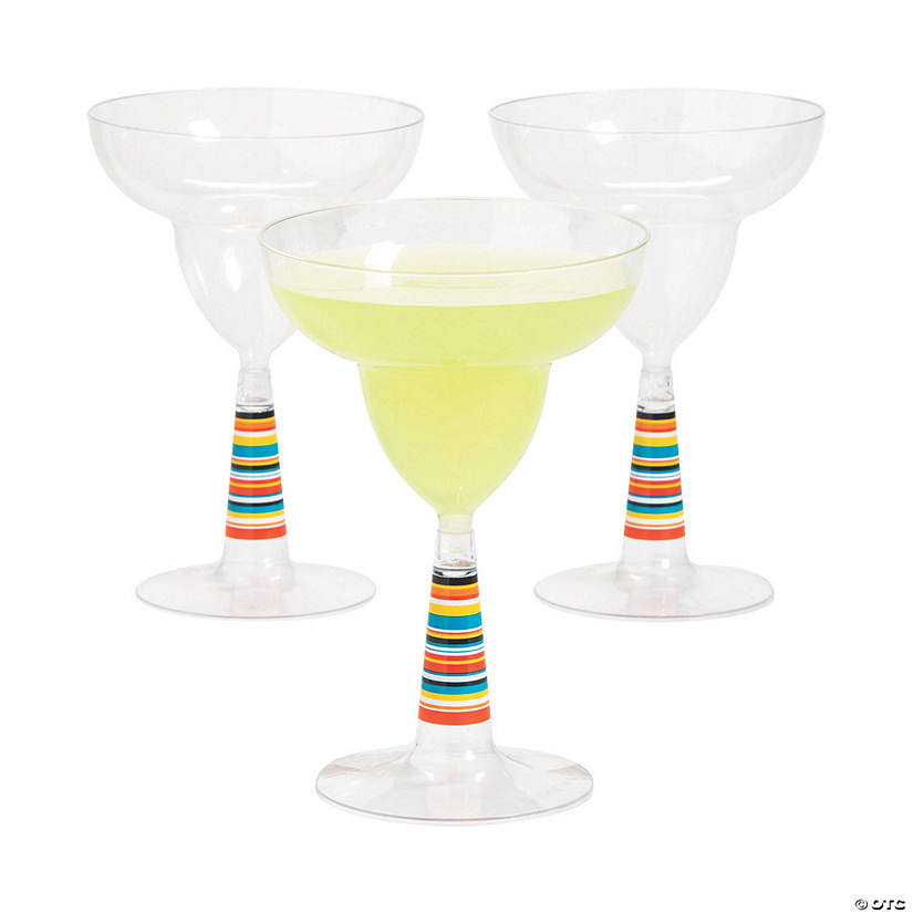 Serape Plastic Margarita Glasses 12 Ct. Oriental Trading