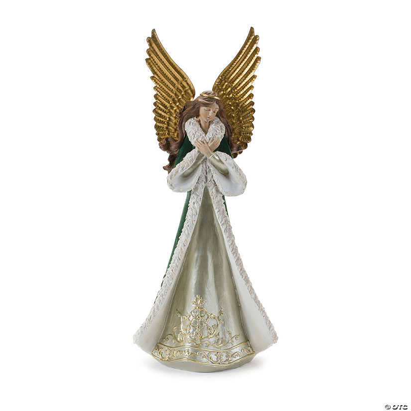 Serene Winter Angel Statue (Set Of 2) 14.5"H Resin Image