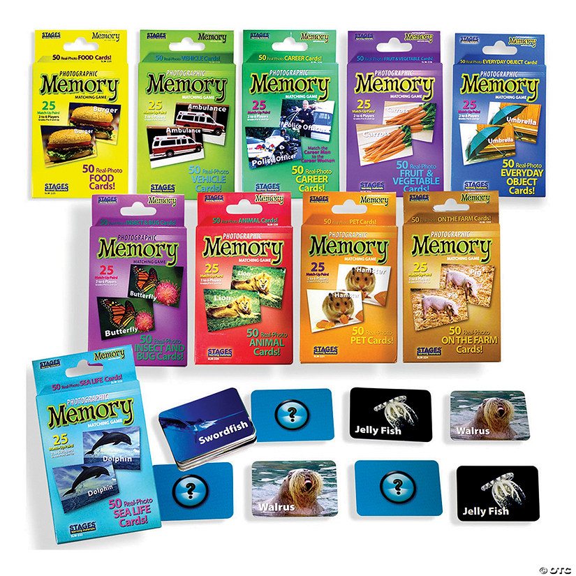 Set of 10 Memory Games, 500 cards Image