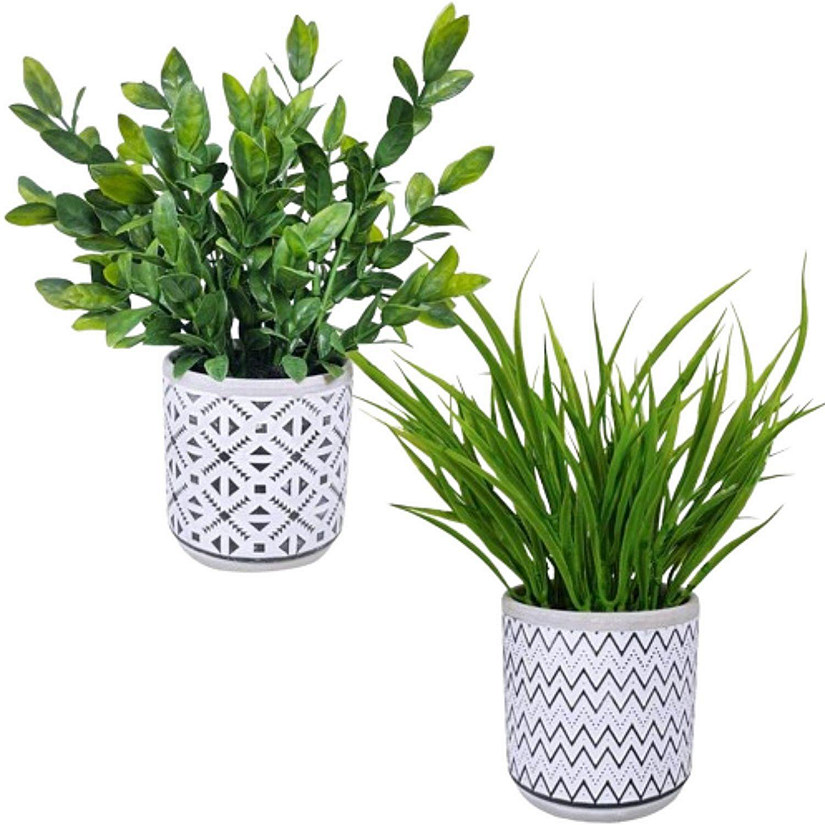 Set of 2 Artificial Potted Plants Image