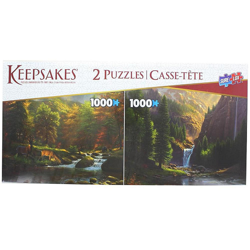 Set of 2 Keepsakes 1000 Piece Jigsaw Puzzles  Mountain Landscapes Image
