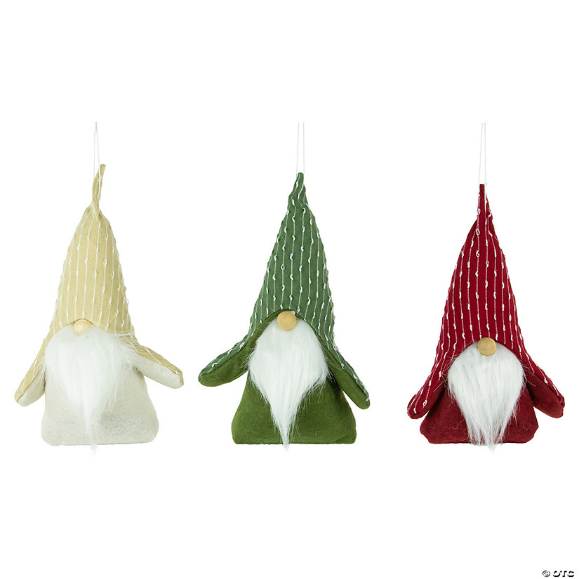 Set of 3 Standing Plush Gnomes Christmas Fgures 8.5" Image