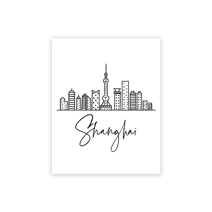 Shanghai Skyline BW 16x20in 1-Pack Image