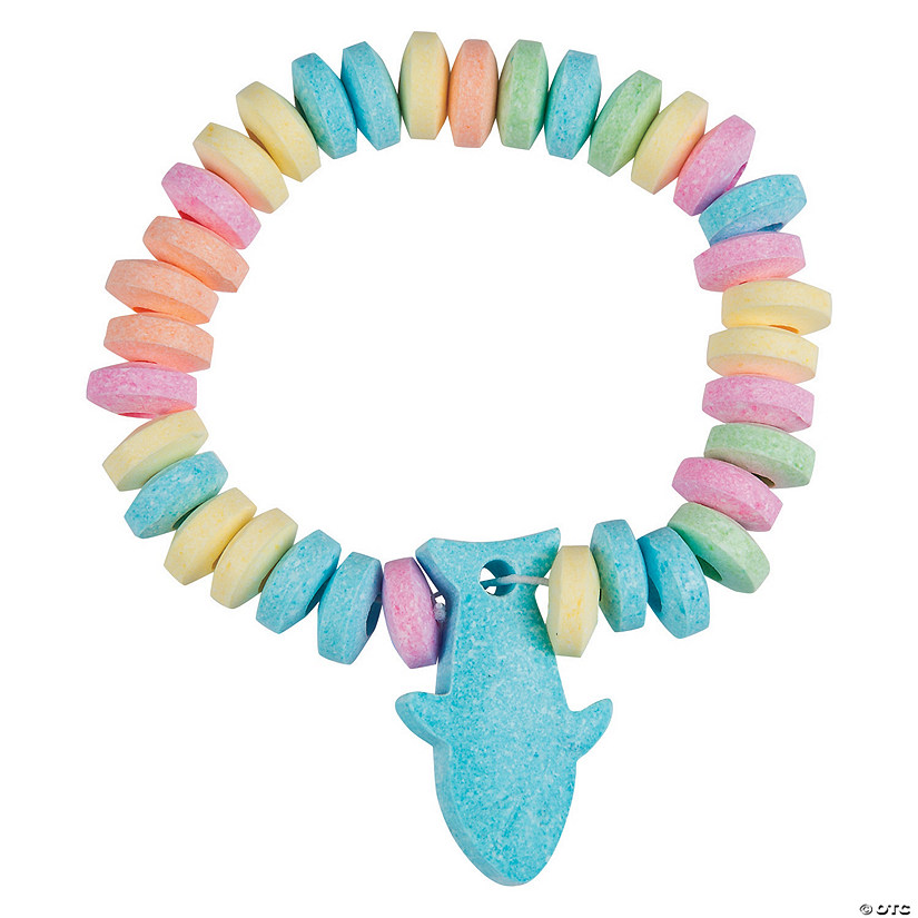 Shark-Shaped Hard Candy Bracelets - 12 Pc. Image