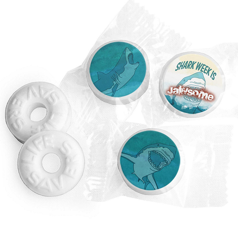 Shark Week Themed Mints Party Favors LifeSavers Mints (Approx. 300-335 mints) - Assembly Required - by Just Candy Image