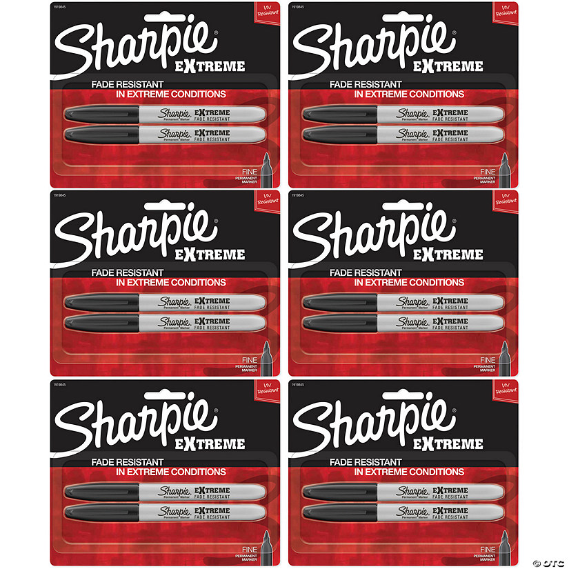 Sharpie EPropertreme Permanent Markers, Black, 2 Per Pack, 3 Packs Image
