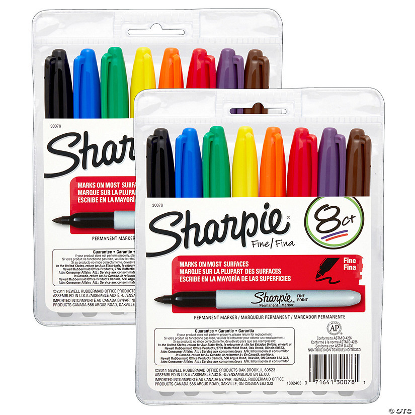 Sharpie Fine Point Permanent Markers, 8 Per Set, 2 Sets Image