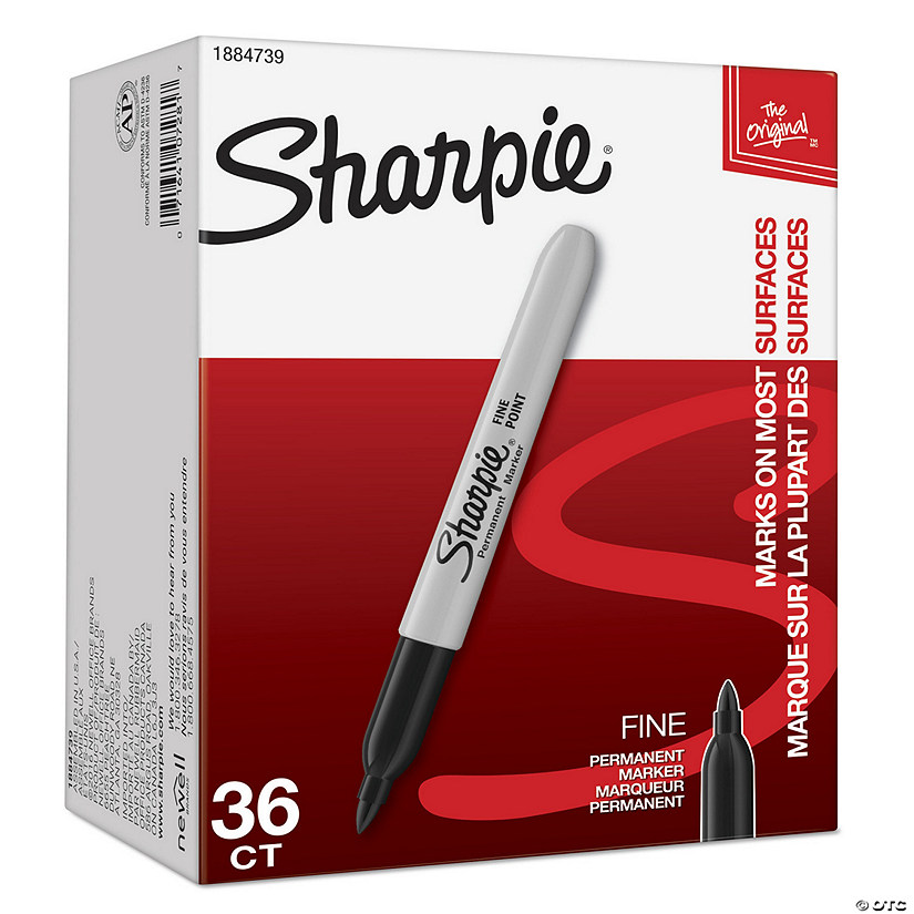 Sharpie Permanent Markers, Fine Point, Black, 36 Count Image