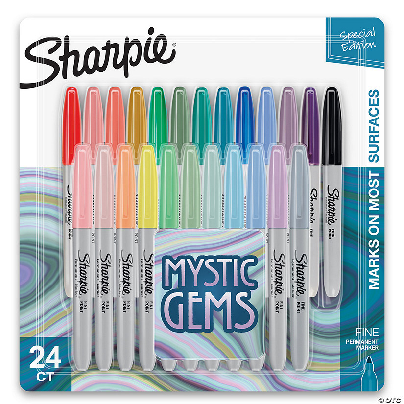 Sharpie Permanent Markers, Fine Point, Mystic Gem Colors, 24 Count ...