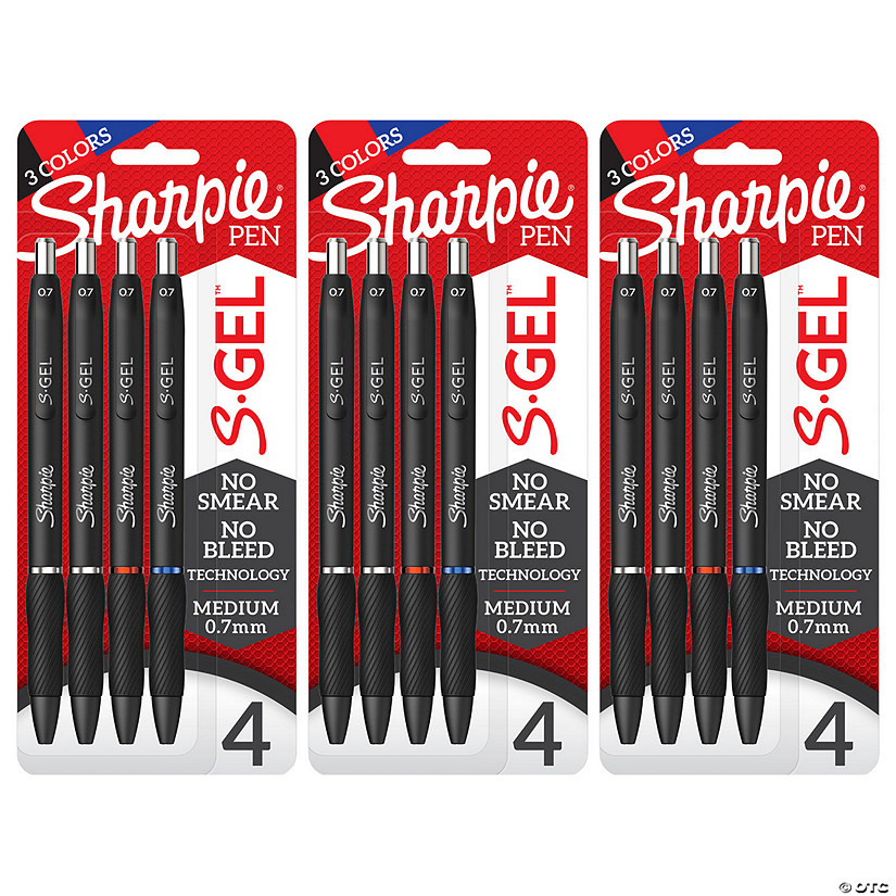 Sharpie S-Gel Gel Pens, Medium Point (0.7mm), Assorted Colors, 4 Per Pack, 3 Packs Image