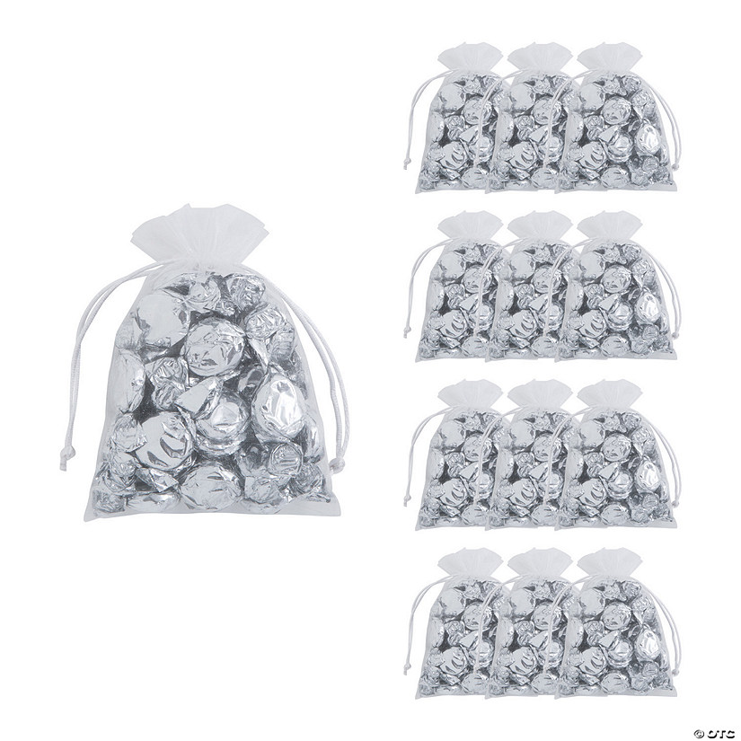 Sheer White Organza Drawstring Bags Oriental Trading