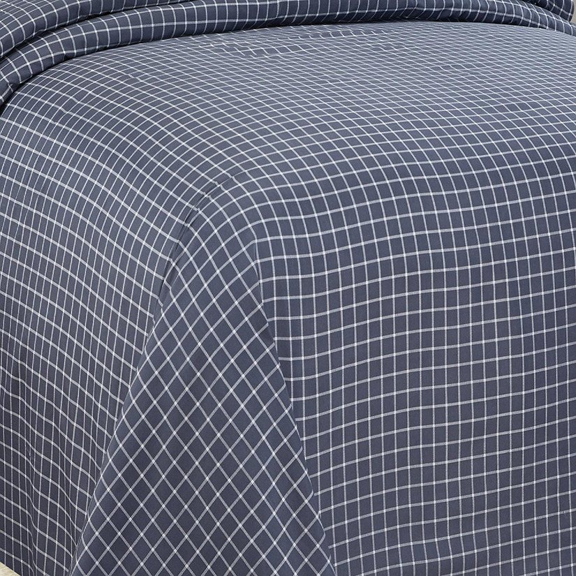 Sheet Set with Emb Printed 6 Pc. Full Bank Plaid