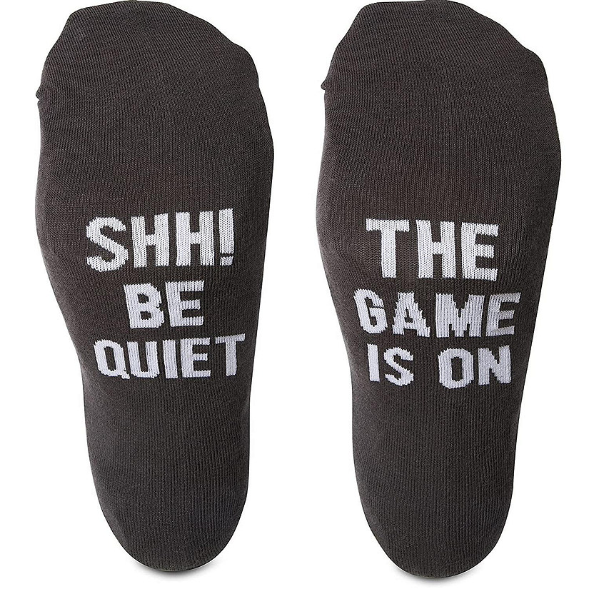 Shh Be Quiet the Game is On Mens Cotton Blend Sock 1 Pair Image