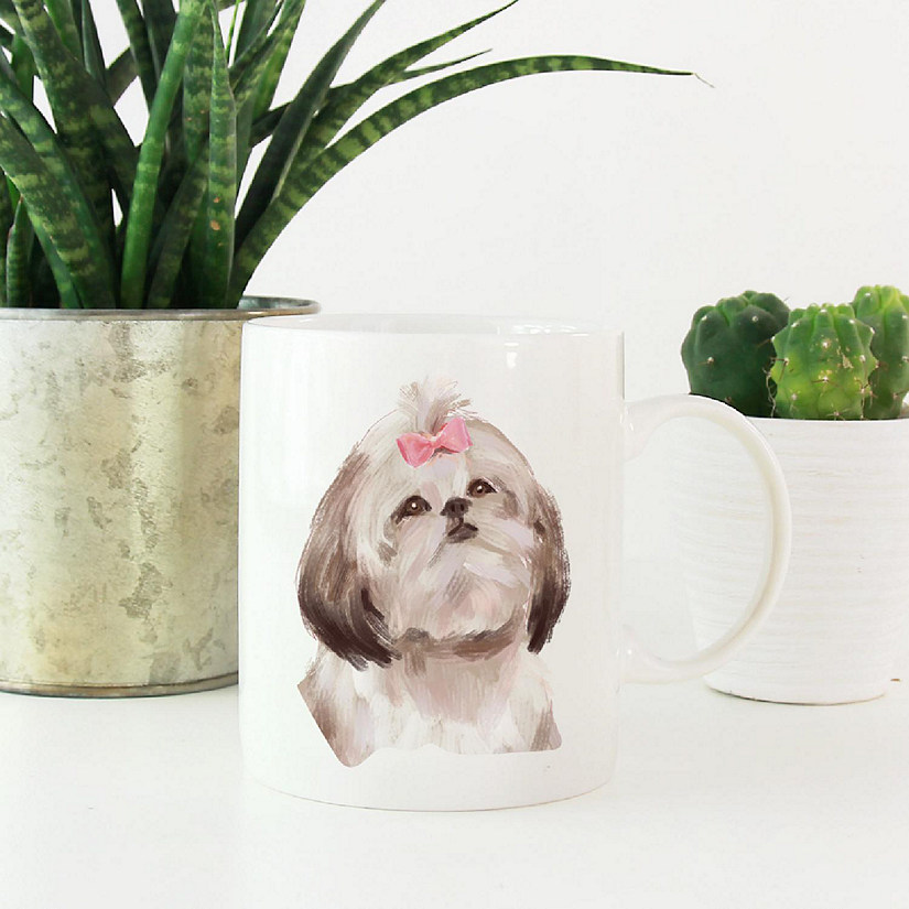 Shih Tzu Pink Bow Ceramic Mug Image
