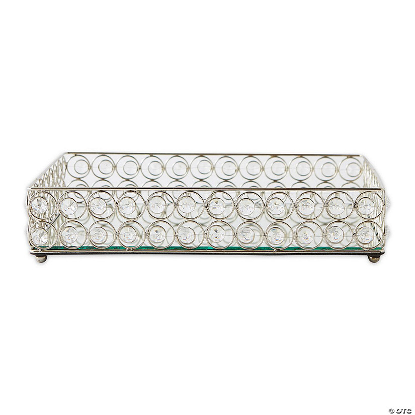 Shimmer Rectangular Jeweled Tray 13X8.87X3" Image