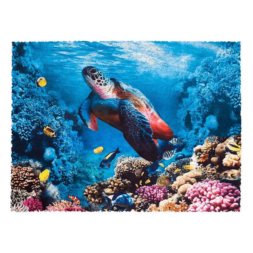 Shimmering Turtle 1000 Piece Wooden Jigsaw Puzzle Image