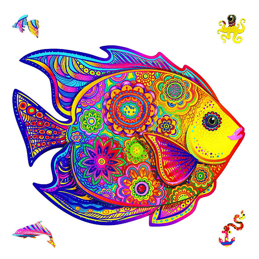 Shining Fish 196 Piece Shaped Wooden Jigsaw Puzzle Image