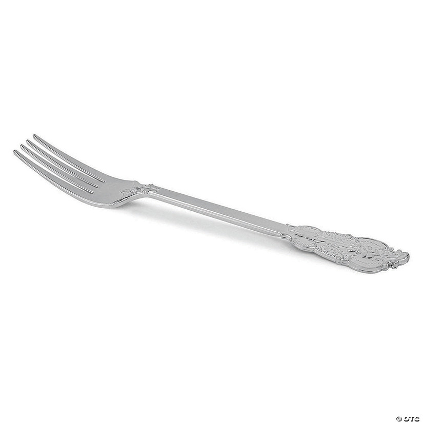 Shiny Baroque Silver Plastic Forks (288 Forks) Image