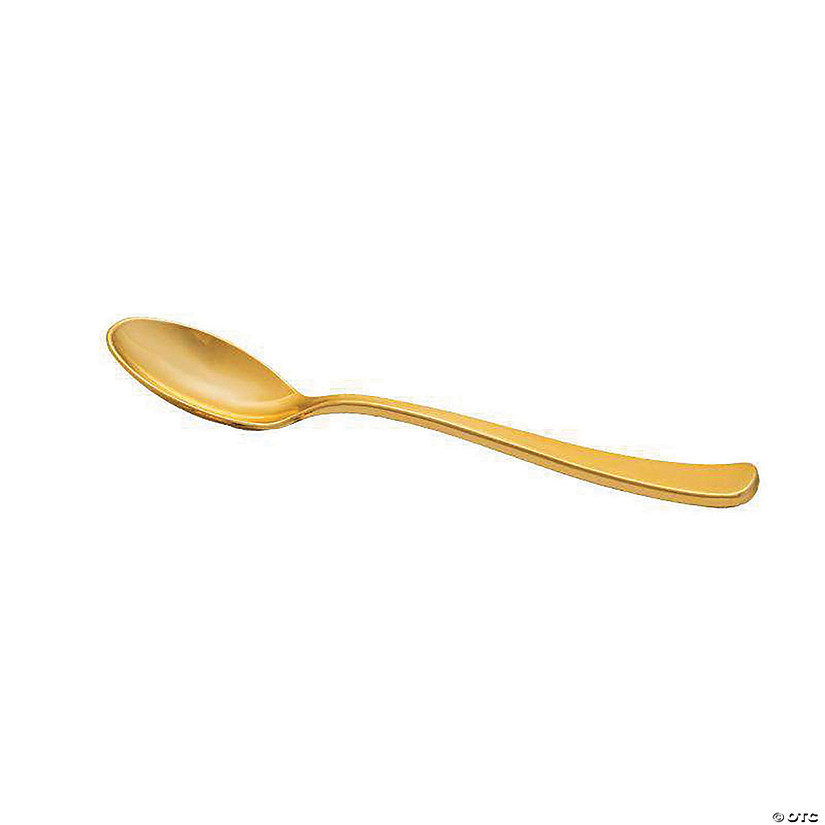 Shiny Metallic Gold Plastic Spoons (168 Spoons) Image