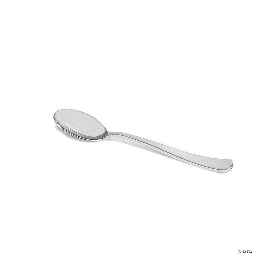 Shiny Metallic Silver Plastic Spoons (288 Spoons) Image