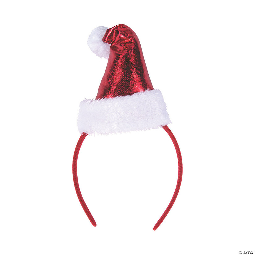 Shiny Santa Hat Headbands - 6 Pc. Image