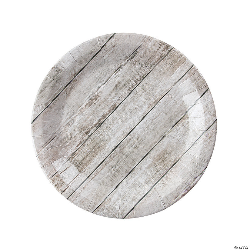 Shiplap Rustic Party Paper Dinner Plates - 8 Ct. Image