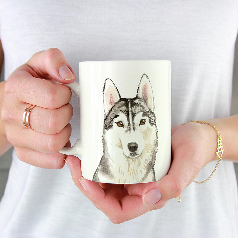 Siberian Husky Up Close Ceramic Mug Image