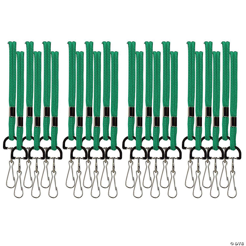 SICURIX Standard Lanyard Hook Rope Style, Green, Pack of 24 Image
