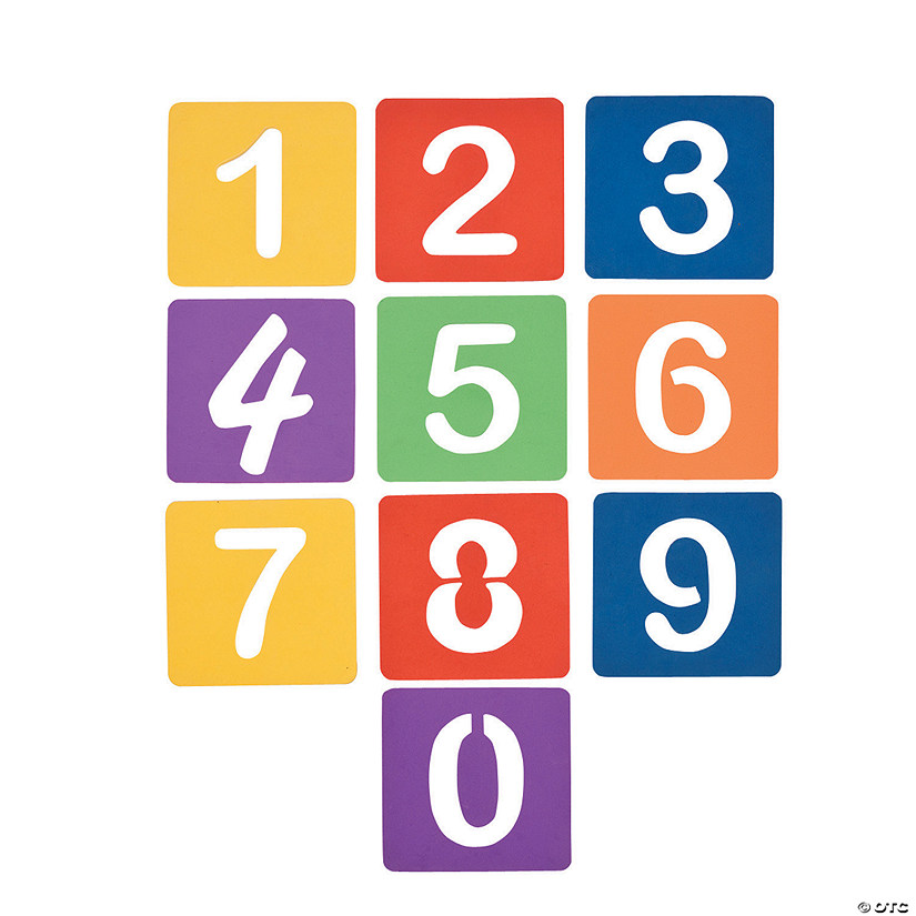 Sidewalk Chalk Number Stencils Image