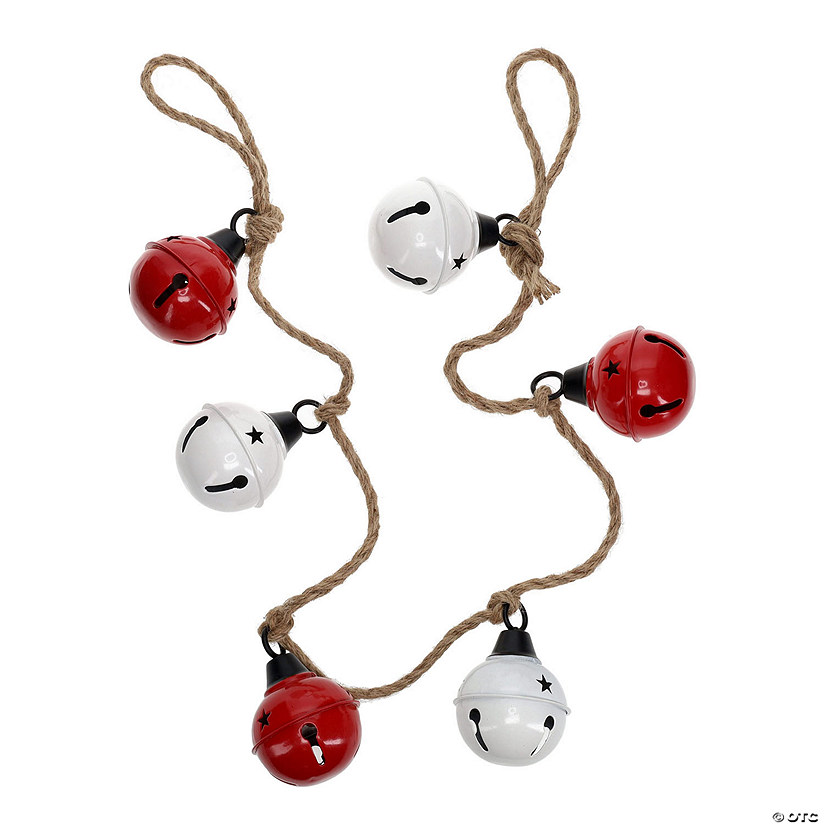 Sierra Pacific  Metal Jingle Bell Garland 3.5" Glossy Red/White Image